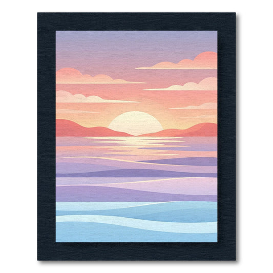 Pastel Sunset Landscape Horizon Rug