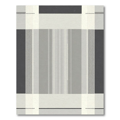 Modern Gray Stripe Grid Rug