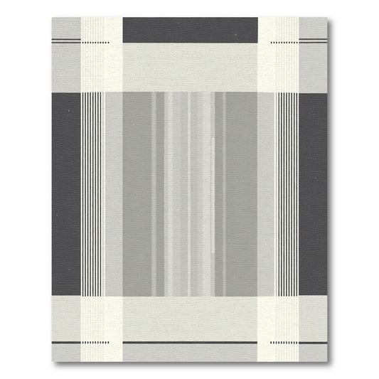 Modern Gray Stripe Grid Rug