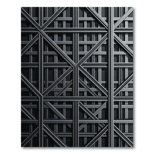 Dark Gray Intersecting Geometric Lattice Rug