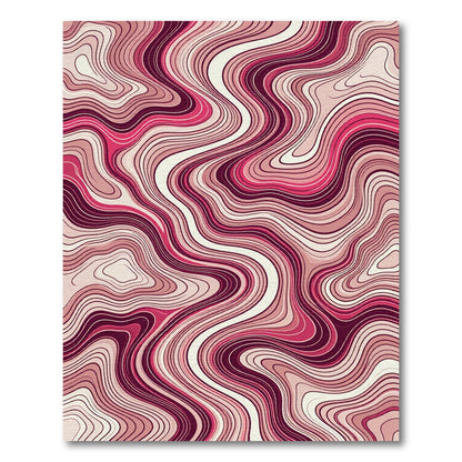 Crimson Pink Marble Flow Rug
