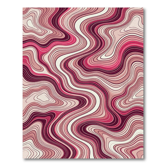 Crimson Pink Marble Flow Rug