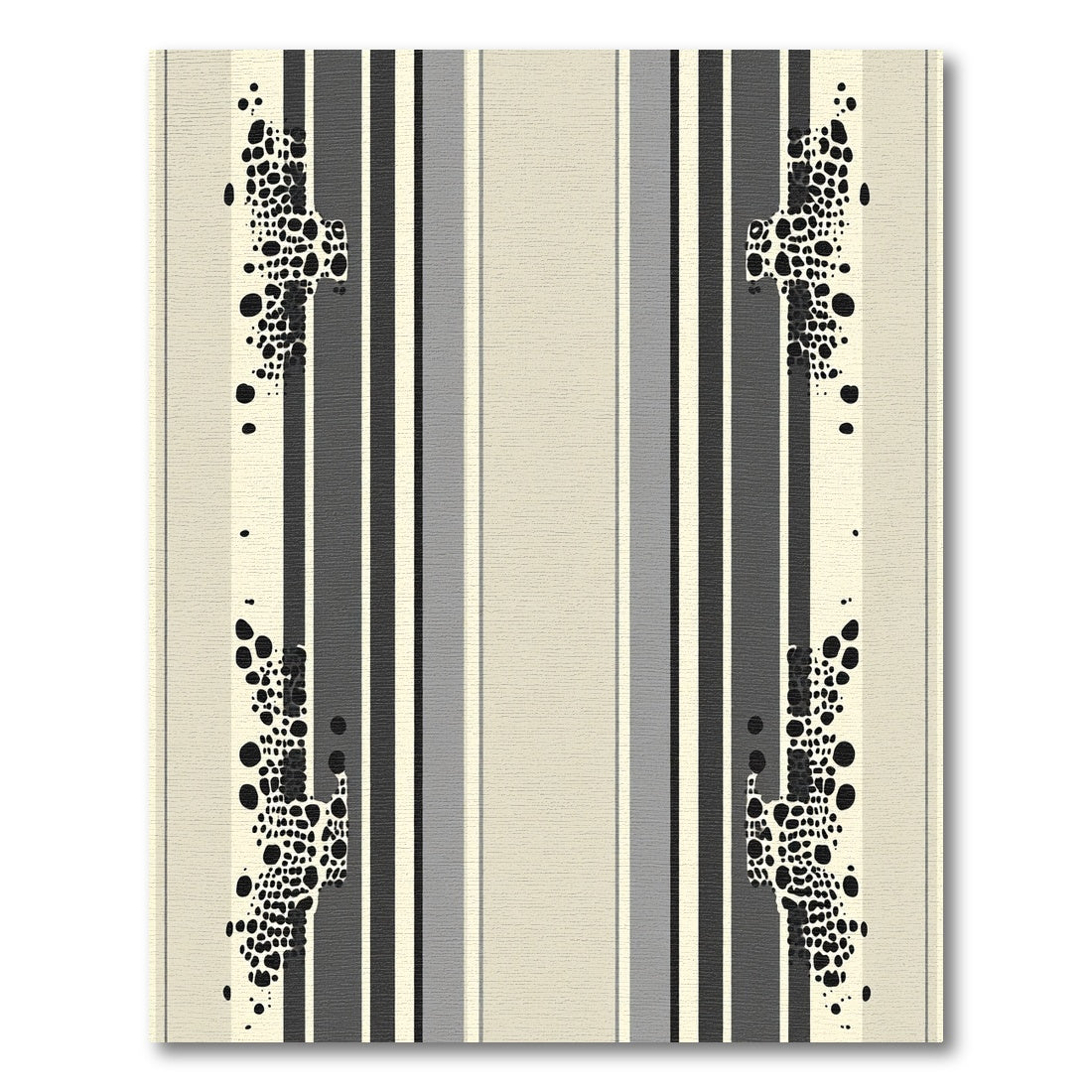 Monochromatic Organic Stripe Contrast Rug