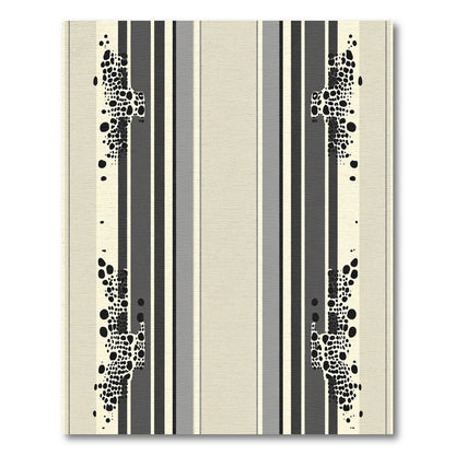 Monochromatic Organic Stripe Contrast Rug