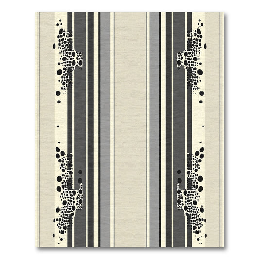 Monochromatic Organic Stripe Contrast Rug
