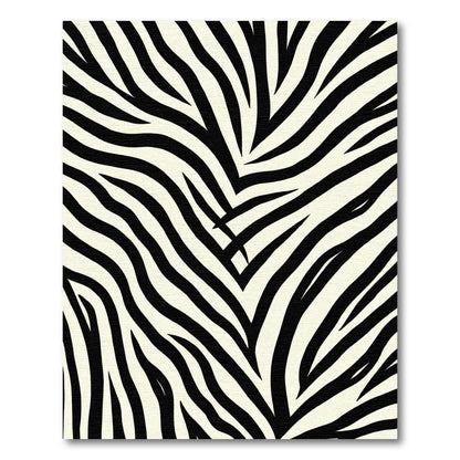 Classic Black White Zebra Stripes Rug
