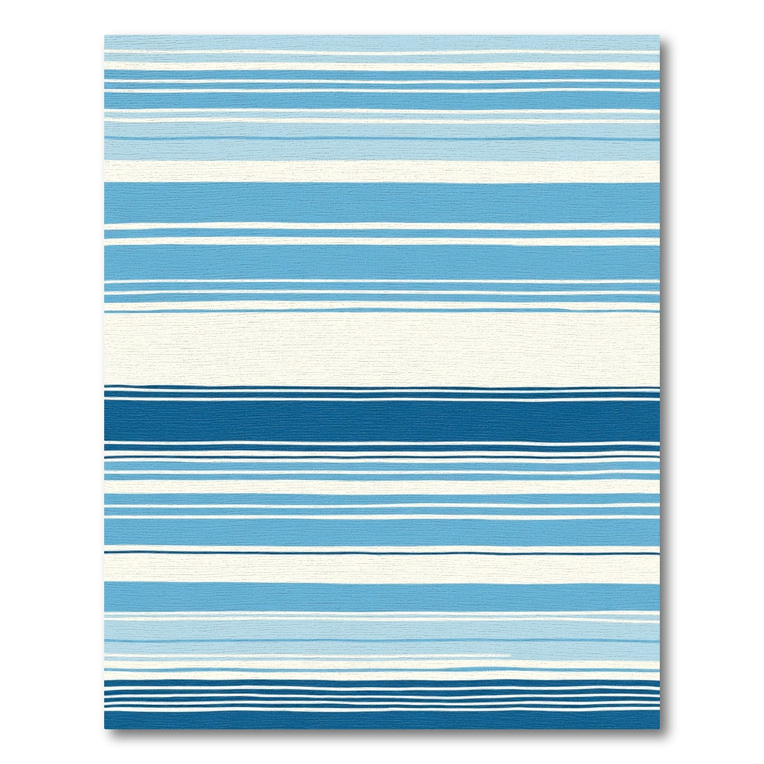 Ocean Blue And White Striped Horizon Rug