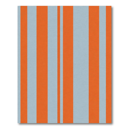 Bold Orange Light Blue Stripe Rug