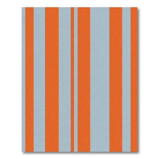Bold Orange Light Blue Stripe Rug
