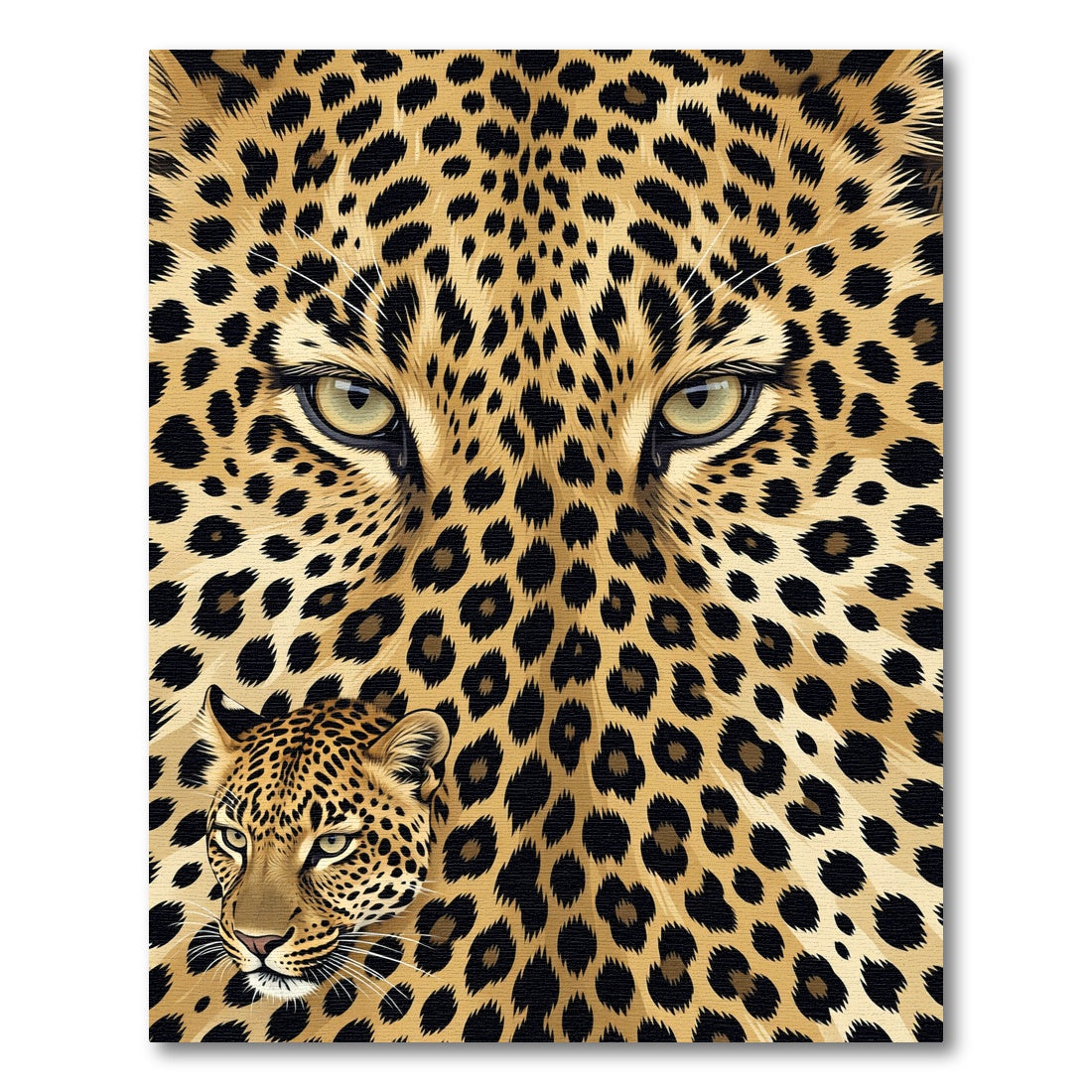 Intense Golden Leopard Eye Portrait Rug