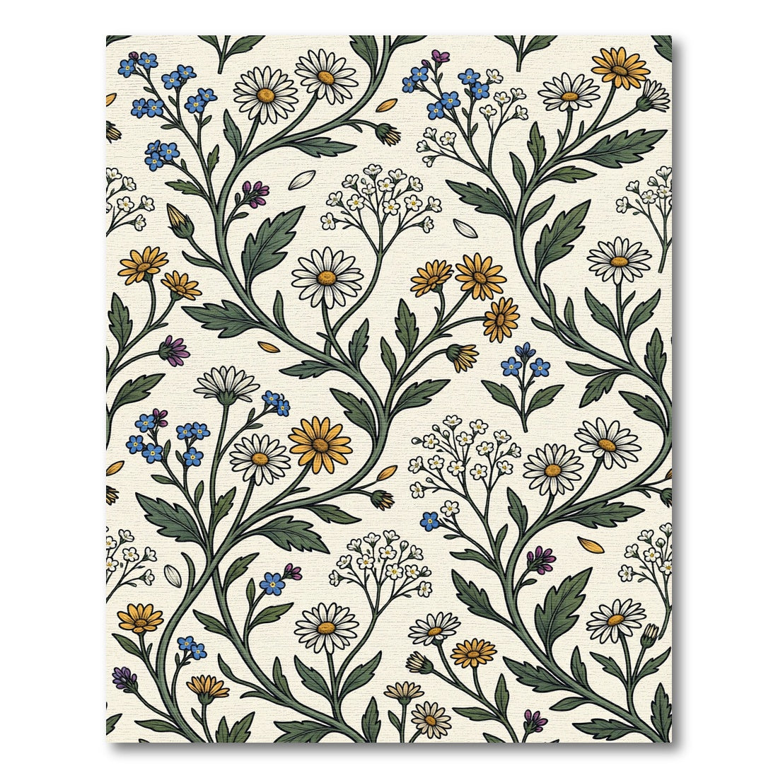 Vintage Wildflower Meadow Floral Cream Rug
