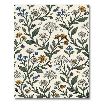 Vintage Wildflower Meadow Floral Cream Rug
