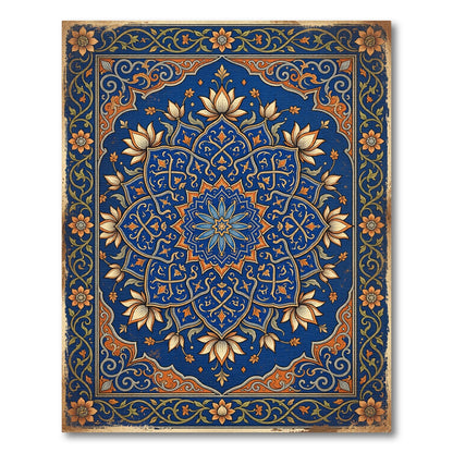 Azure Floral Medallion Lotus Rug