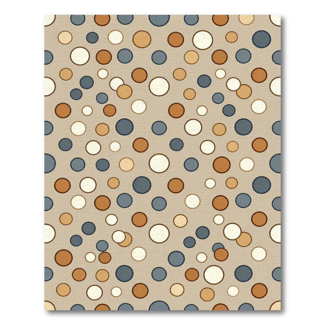 Neutral Earthy Tone Polka Dot Rug