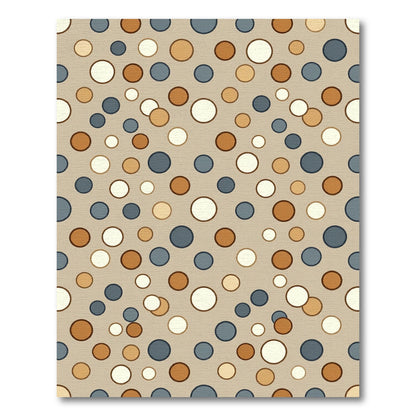 Neutral Earthy Tone Polka Dot Rug