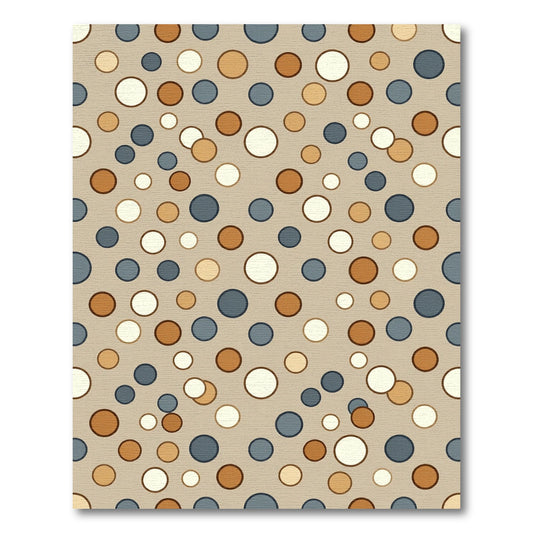 Neutral Earthy Tone Polka Dot Rug