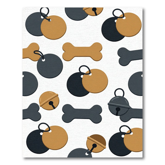 Playful Bone and Bell Graphic Rug