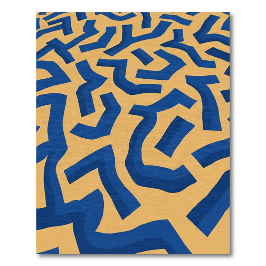 Bold Blue Abstract Land Rug