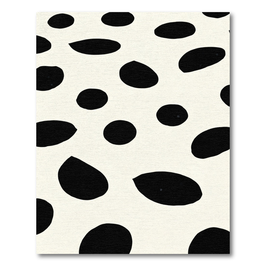 Cream Black Irregular Dot Layout Rug