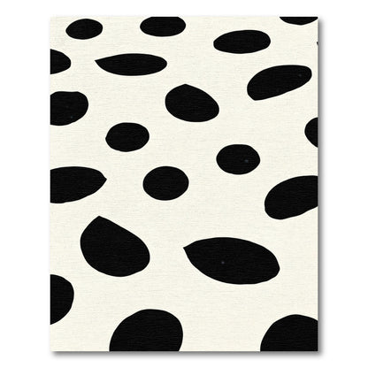Cream Black Irregular Dot Layout Rug