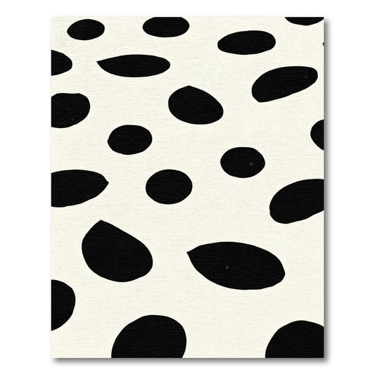 Cream Black Irregular Dot Layout Rug