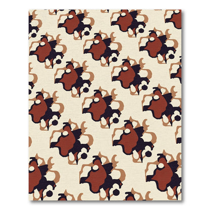 Abstract Saffron Floral Swirl Rug