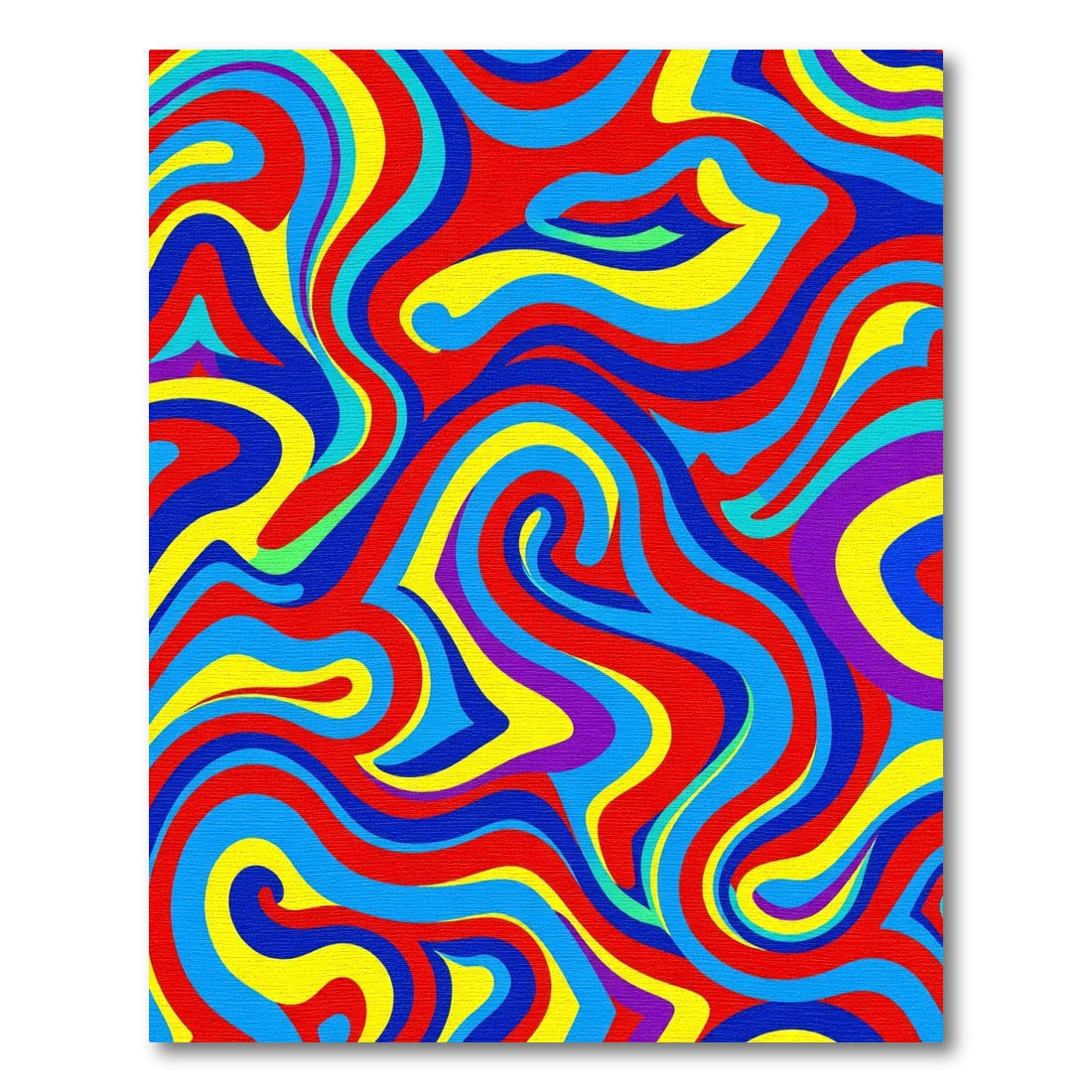 Vibrant Swirling Psychedelic Color Waves Rug