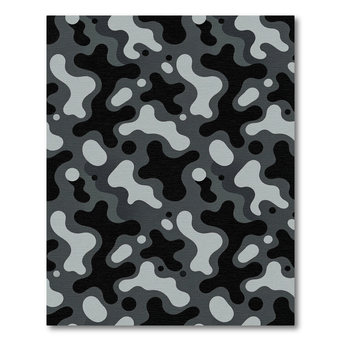 Modern Gray Camouflage Organic Shape Rug