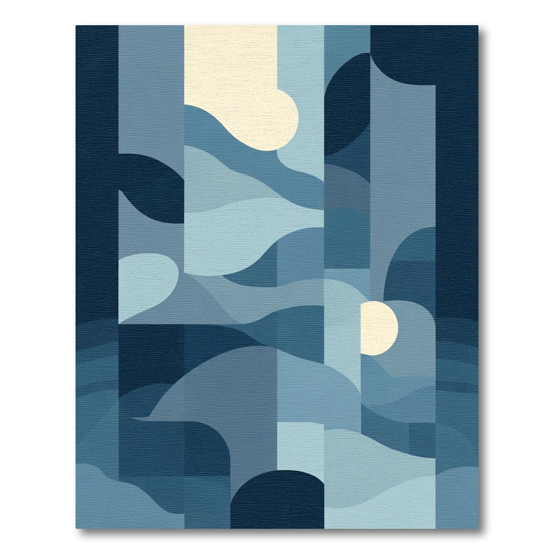 Abstract Blue Sunset Waves Rug