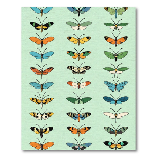 Vibrant Blue Yellow Orange Butterfly Collection Rug
