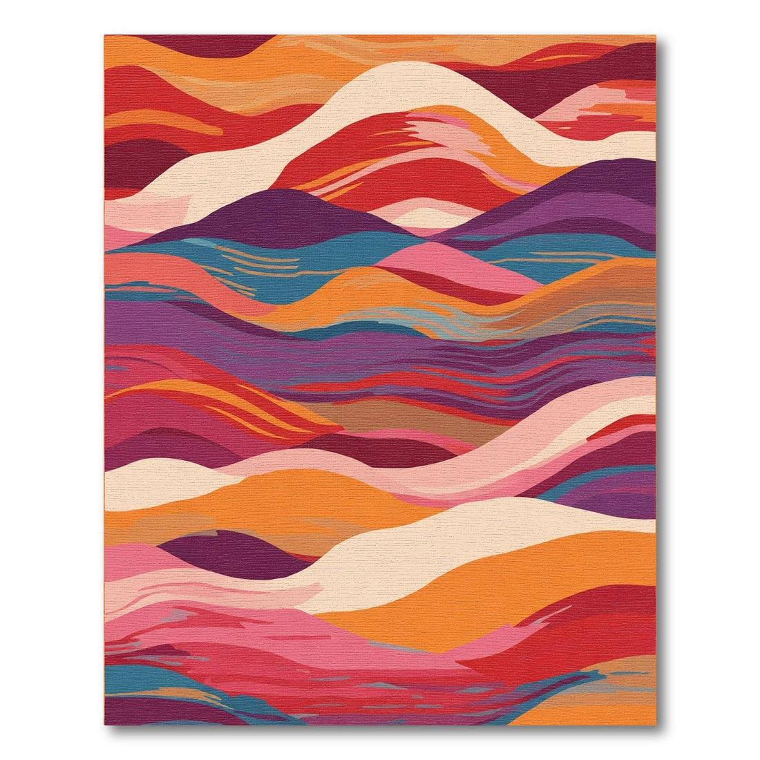 Vibrant Abstract Wavy Landscape Rug