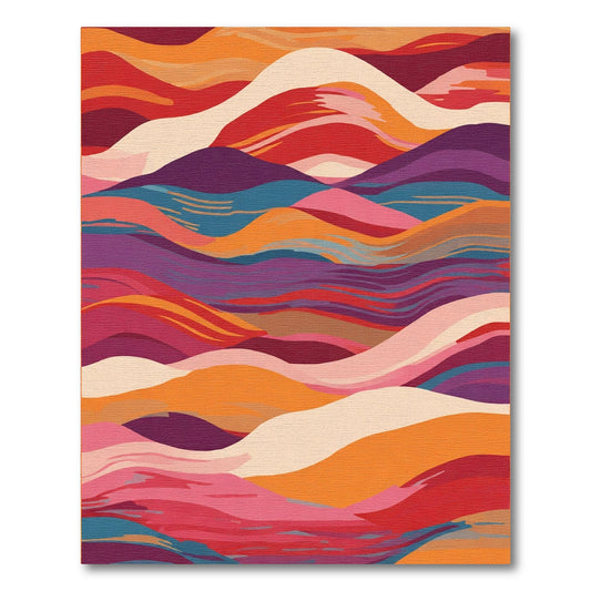 Vibrant Abstract Wavy Landscape Rug