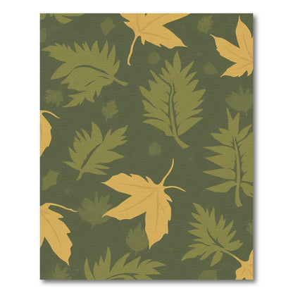 Golden Olive Leaf Fall Arrangement Rug