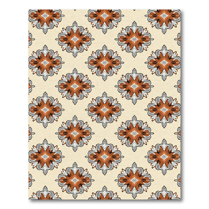 Terracotta Gray Floral Medallion Rug