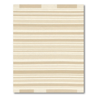 Earthy Tan Wide Stripe Rug