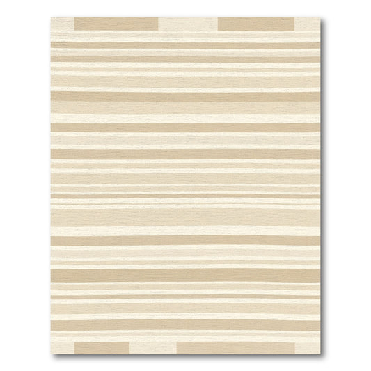 Earthy Tan Wide Stripe Rug