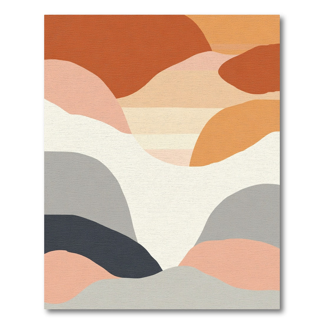 Terracotta Peach Abstract Layers Rug