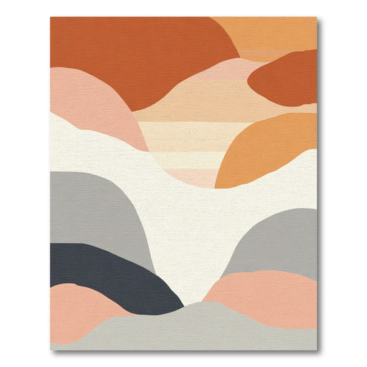 Terracotta Peach Abstract Layers Rug