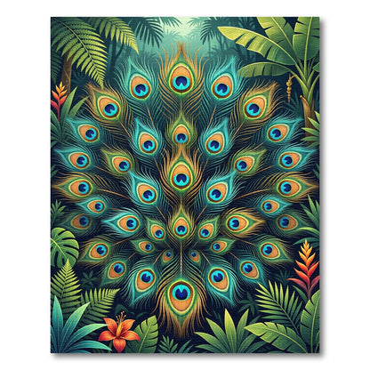 Vibrant Teal Peacock Feather Radiance Rug