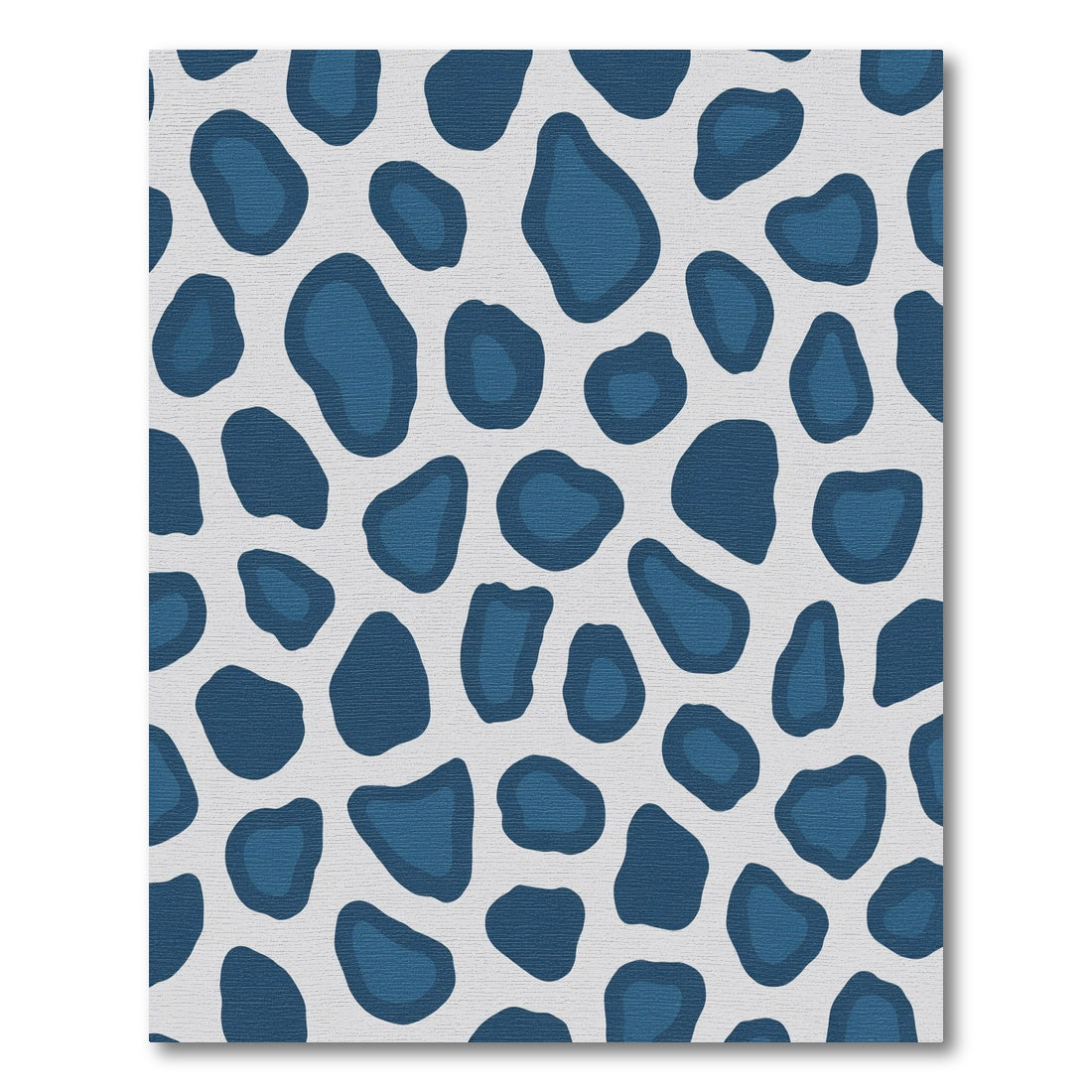 Classic Blue Abstract Organic Shapes Rug