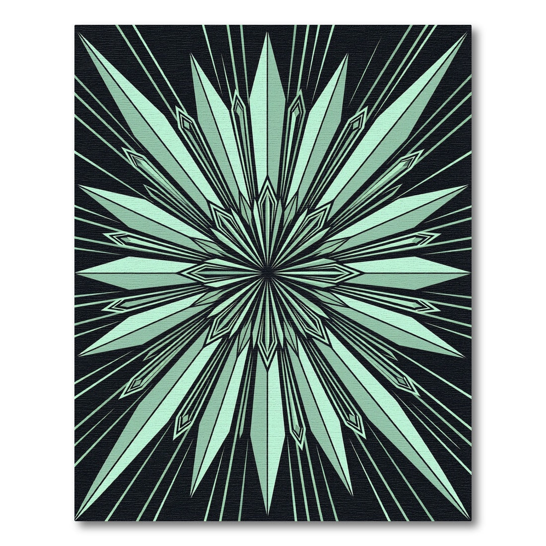 Art Deco Mint Starburst Symmetry Rug