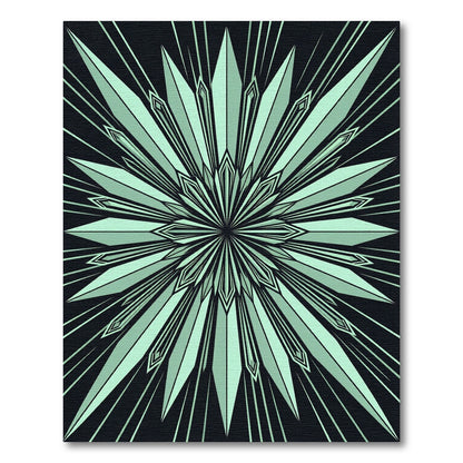Art Deco Mint Starburst Symmetry Rug