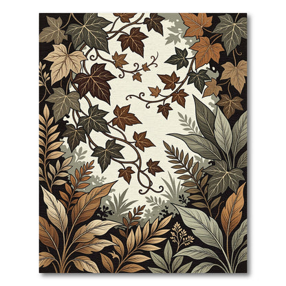 Rich Autumn Leafy Vine Ensemble Rug