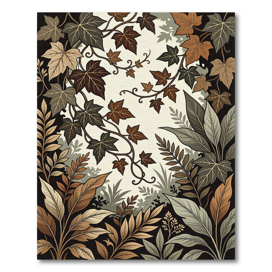 Rich Autumn Leafy Vine Ensemble Rug