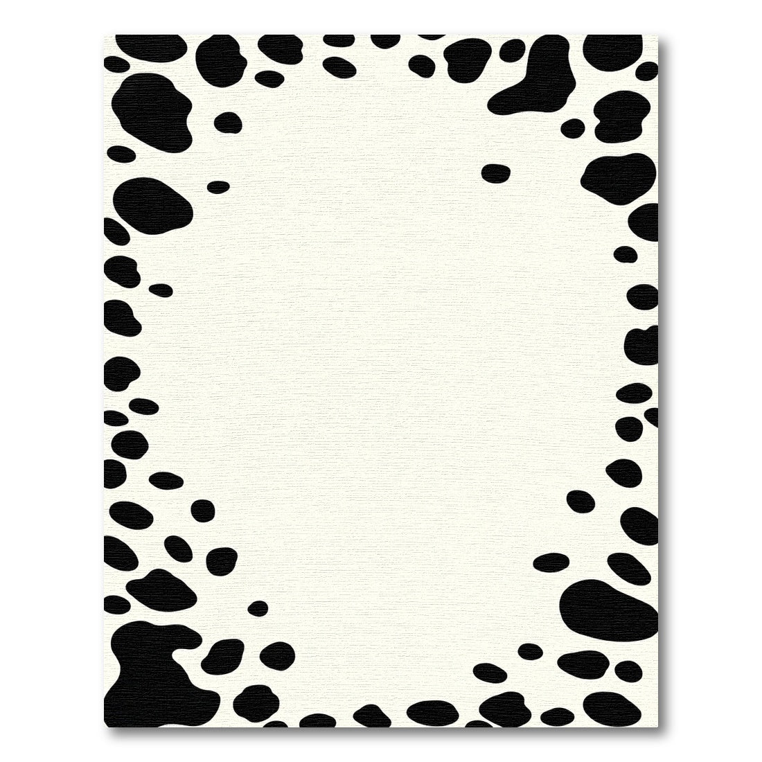 Black White Spots Border Rug