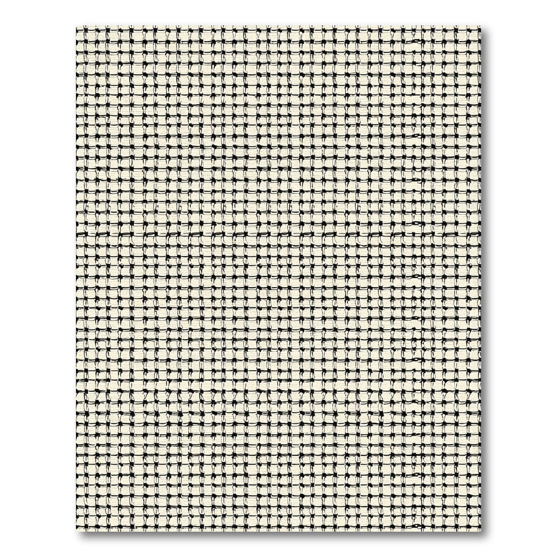 Cream Black Grid Texture Rug