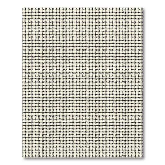 Cream Black Grid Texture Rug