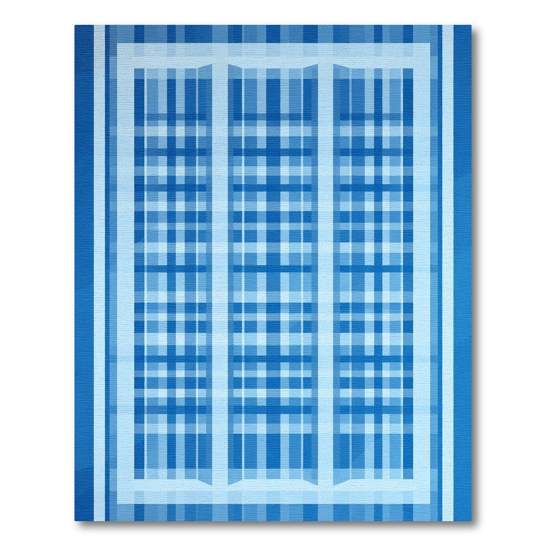 Blue Plaid Window Pane Rug