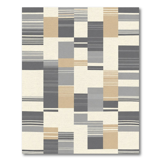 Modern Geo Stripe Block Rug