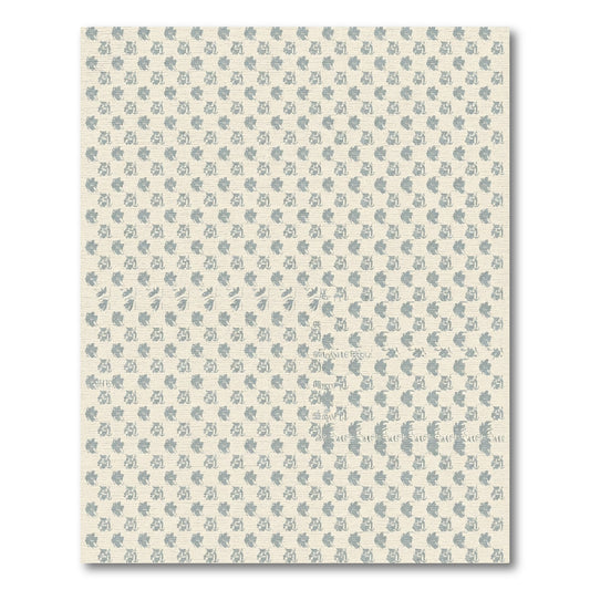 Subtle Blue Leaf Scatter Rug